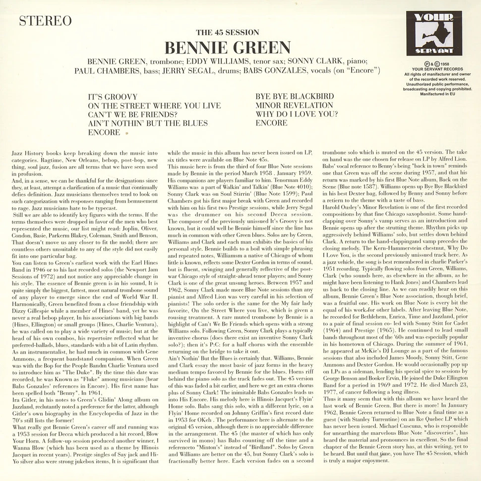 Bennie Green - The 45 Session