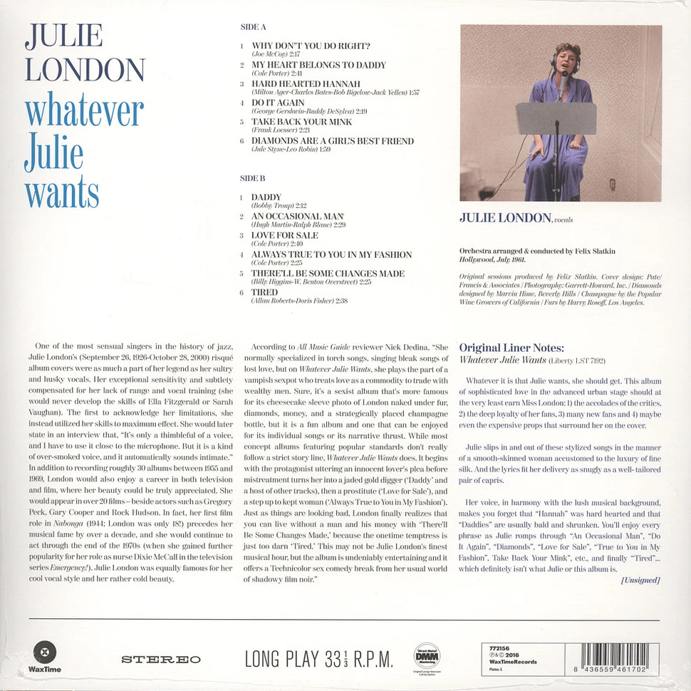 Julie London - Whatever Julie Wants