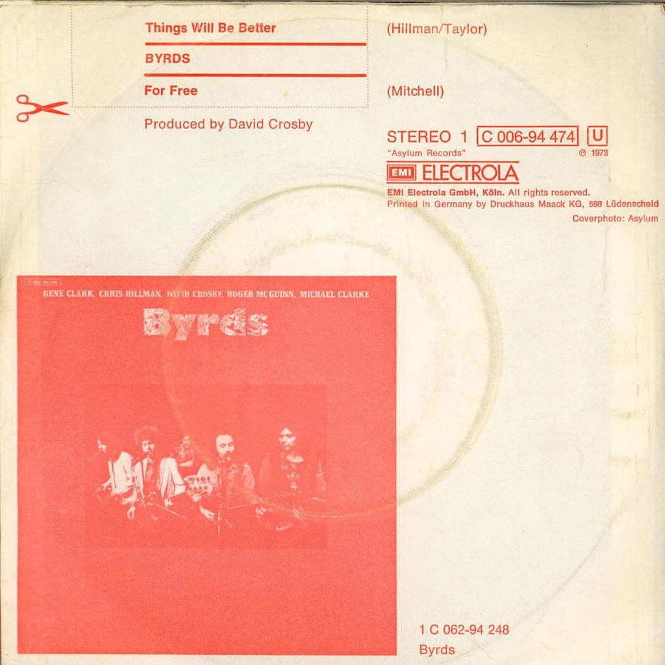 The Byrds - Things Will Be Better / For Free