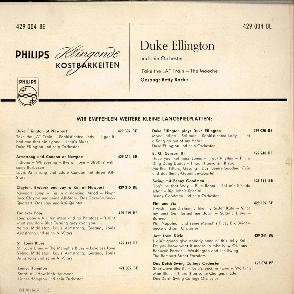 Duke Ellington And His Orchestra - Take The "A" Train / The Mooche