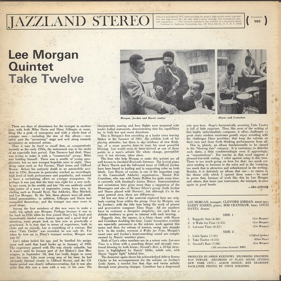 Lee Morgan Quintet - Take Twelve