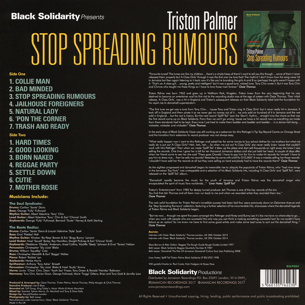 Triston Palmer - Stop Spreading Rumours