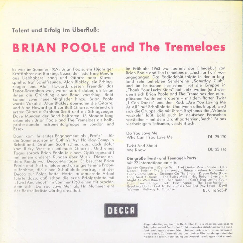Brian Poole & The Tremeloes - I Can Dance / Are You Loving Me At All