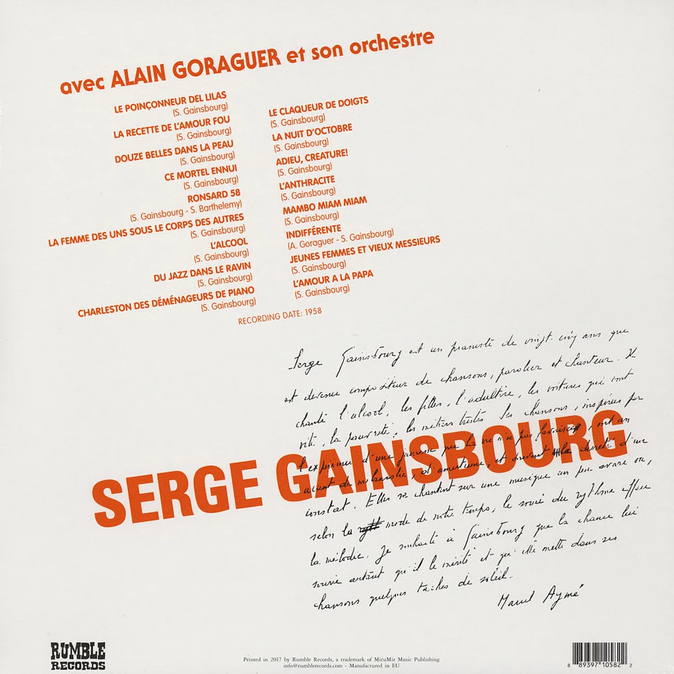 Serge Gainsbourg - Du Chant A La Une! Volume 1 & 2