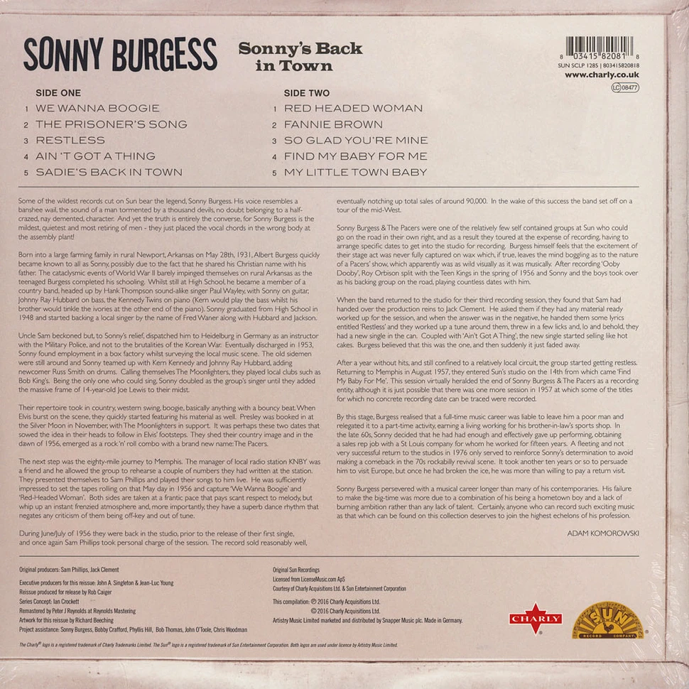 Sonny Burgess - Sonny's Back In Town