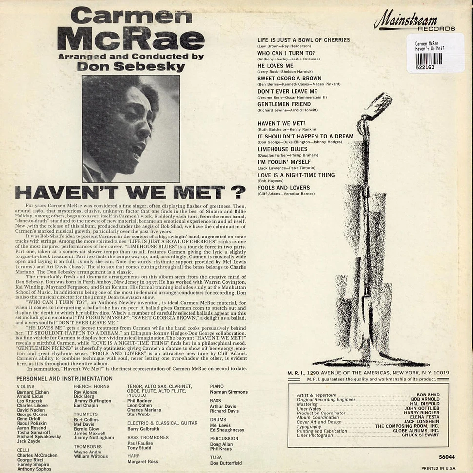 Carmen McRae - Haven't We Met?