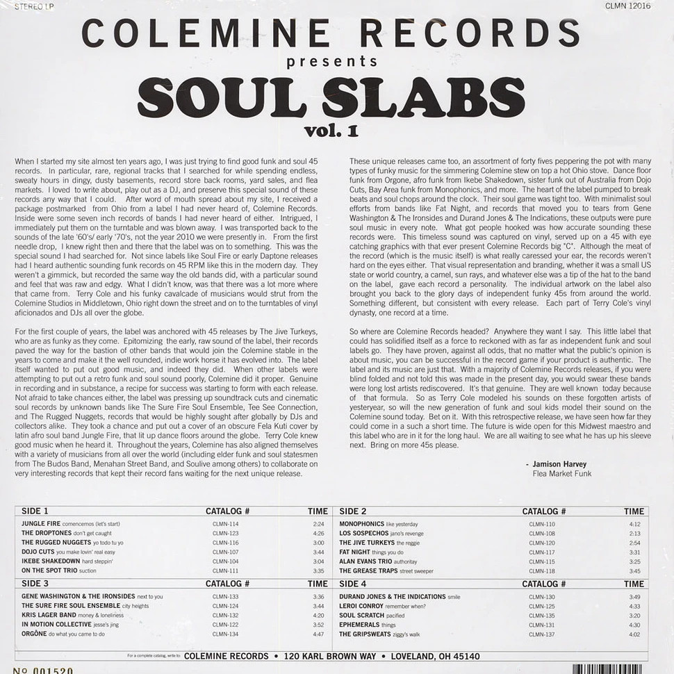 V.A. - Soul Slabs Volume 1 Red Vinyl Edition