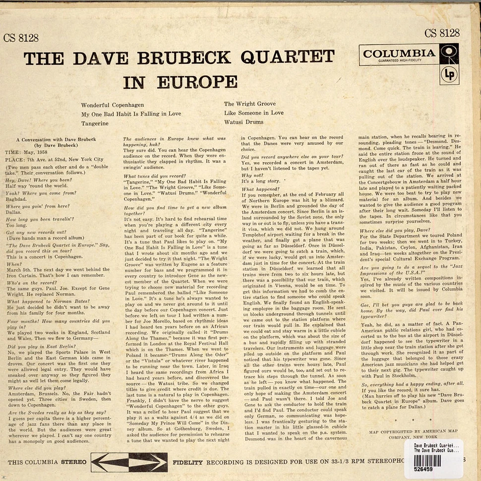 The Dave Brubeck Quartet - The Dave Brubeck Quartet In Europe