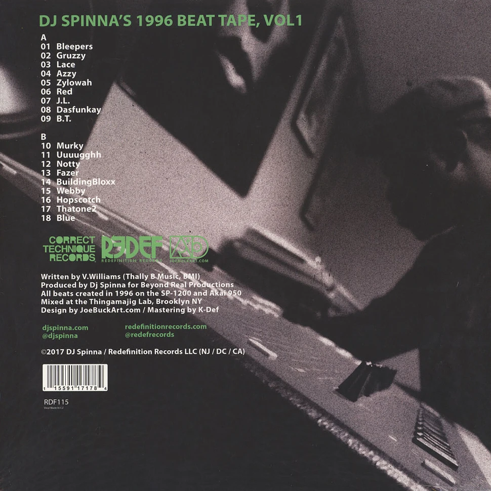 DJ Spinna - 1996 Beat Tape Volume 1 Orange Vinyl Edition