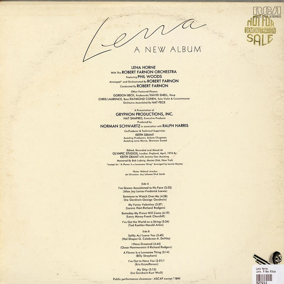 Lena Horne - Lena, A New Album