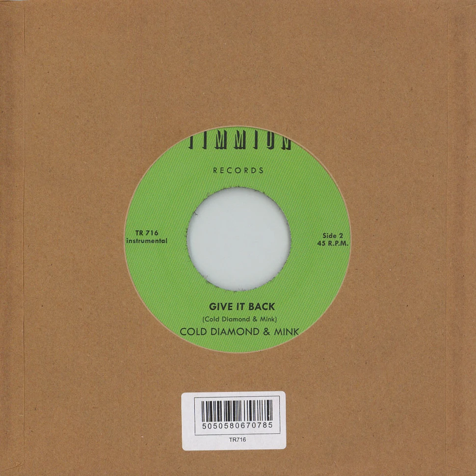Willie West with Cold Diamond & Mink - Give It Back / Instrumental