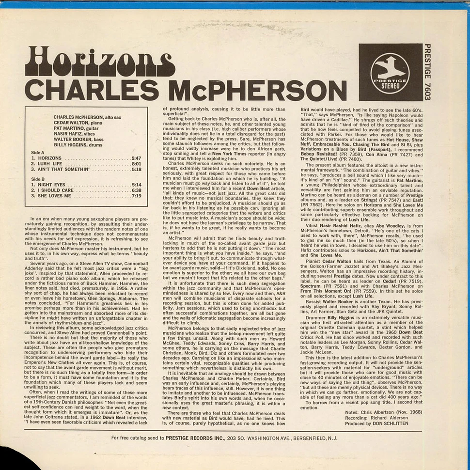 Charles McPherson - Horizons