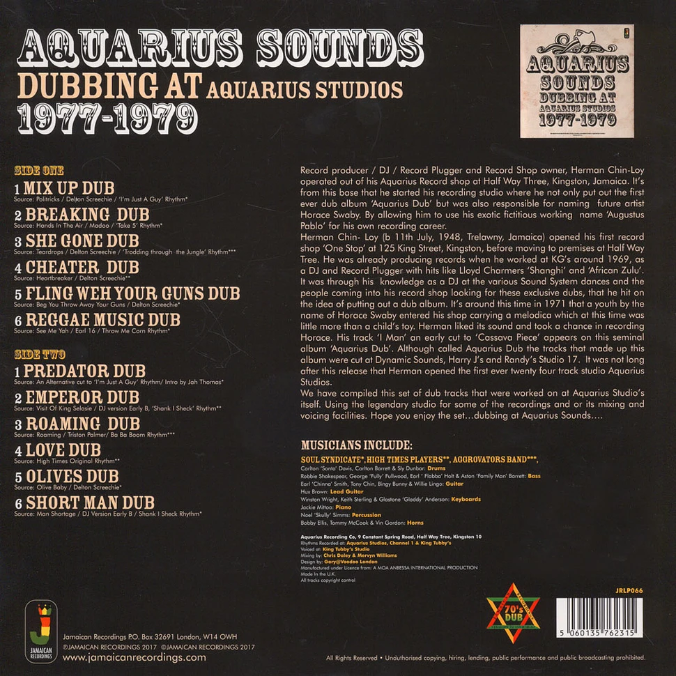 Aquarius Sounds - Dubbing At Aquarius Studios 1977-1979