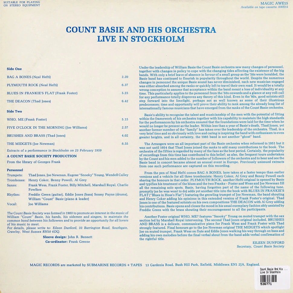 Count Basie Orchestra Including Joe Williams - Live In Stockholm