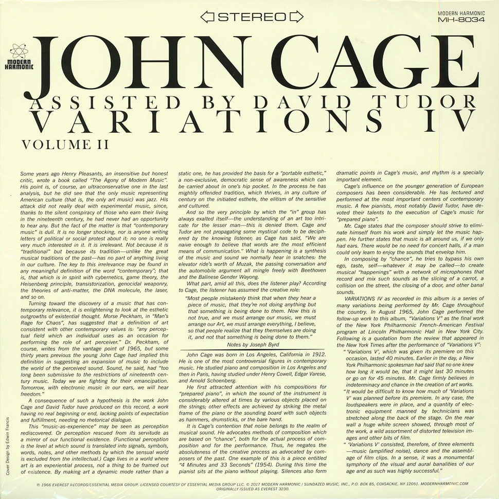 John Cage - Variations IV Volume II