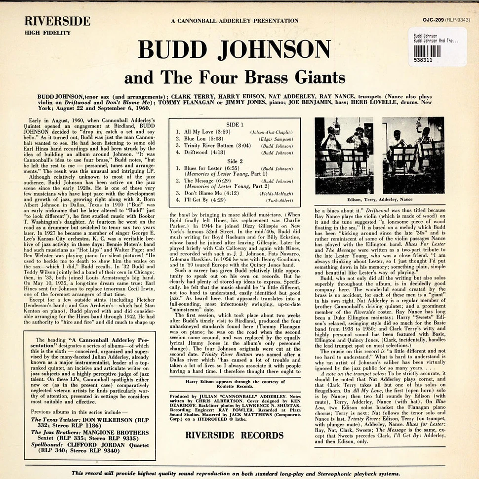 Budd Johnson - Budd Johnson And The Four Brass Giants