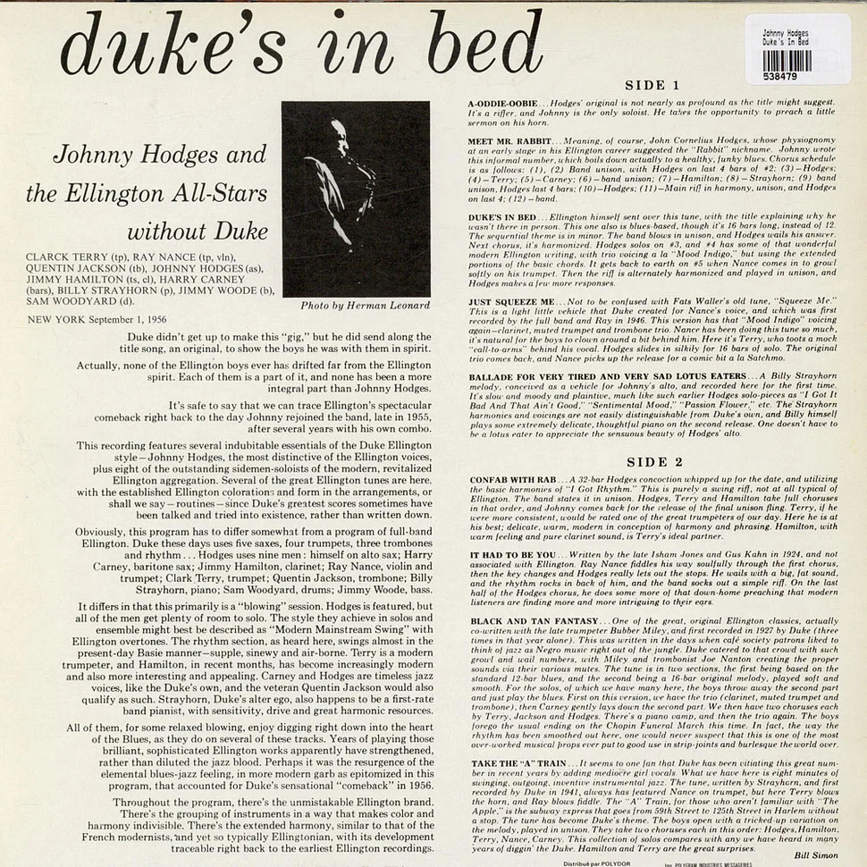 Johnny Hodges - Duke's In Bed