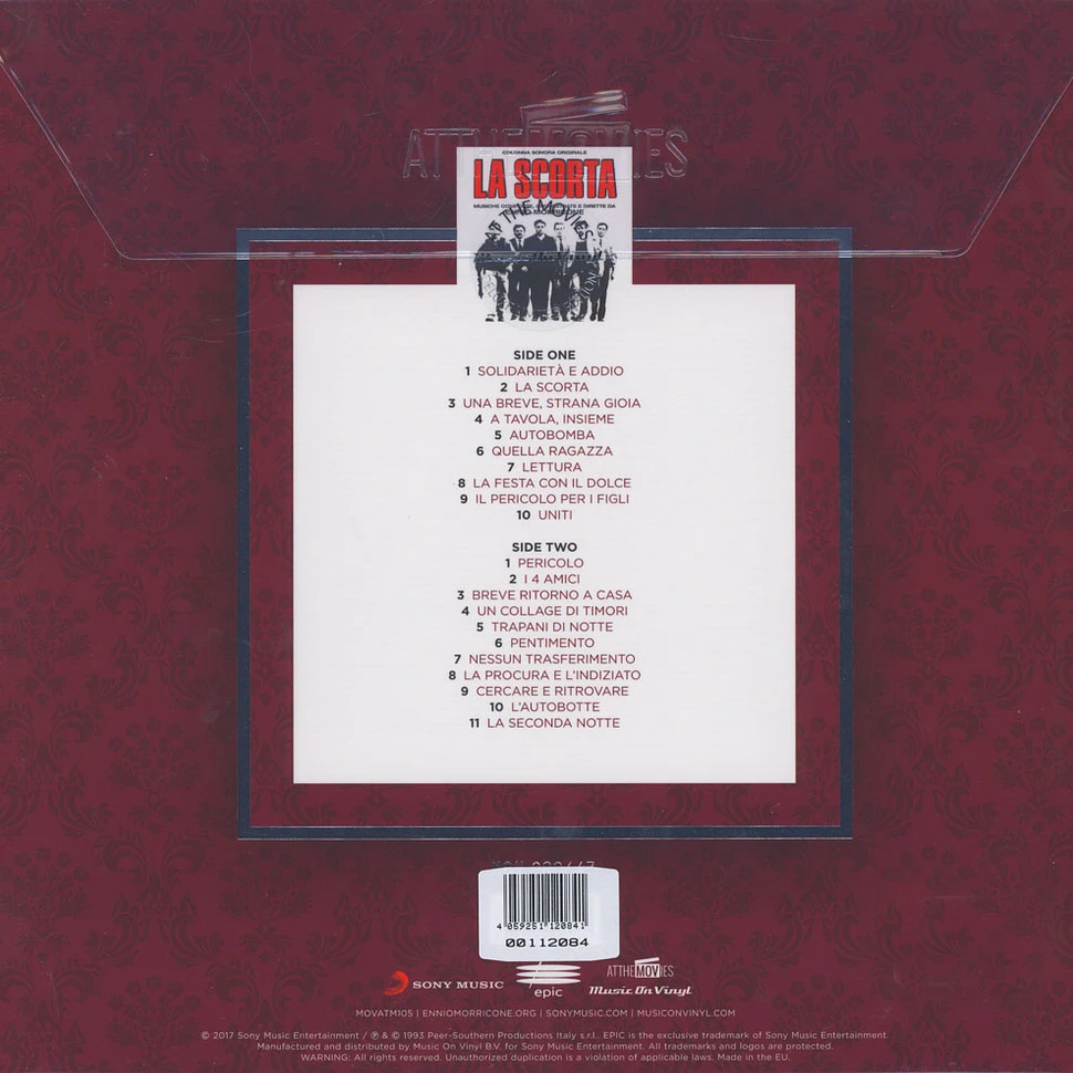 Ennio Morricone - OST La Scorta Clear Vinyl Edition