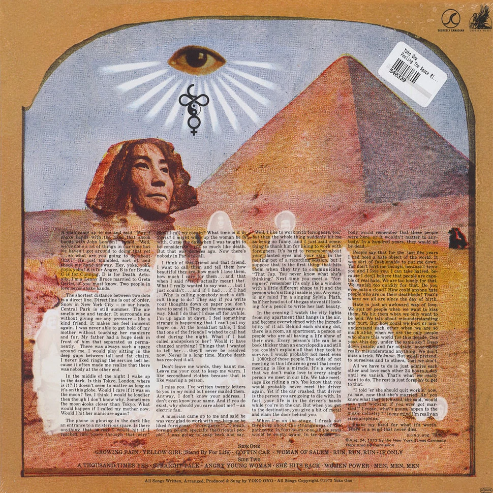 Yoko Ono - Feeling The Space Black Vinyl Edition