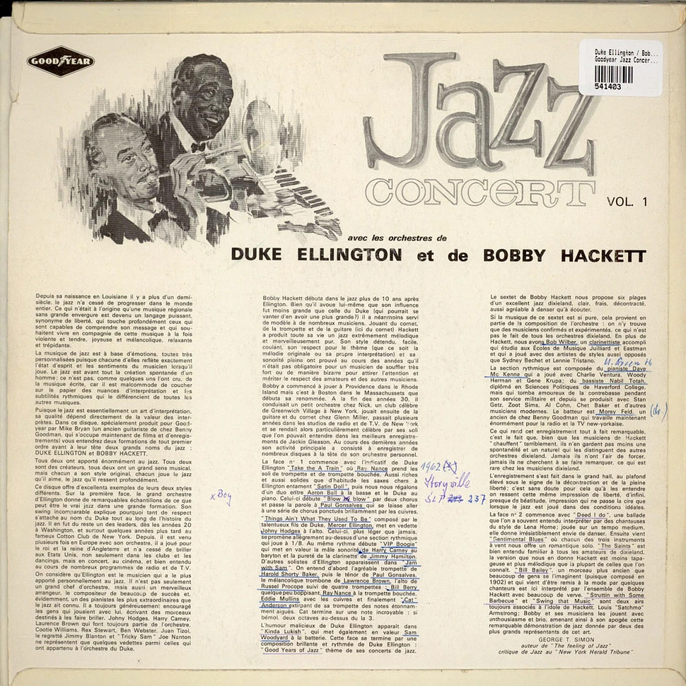 Duke Ellington / Bobby Hackett - Goodyear Jazz Concert Vol. 1