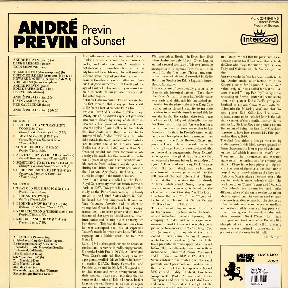 André Previn - Previn At Sunset