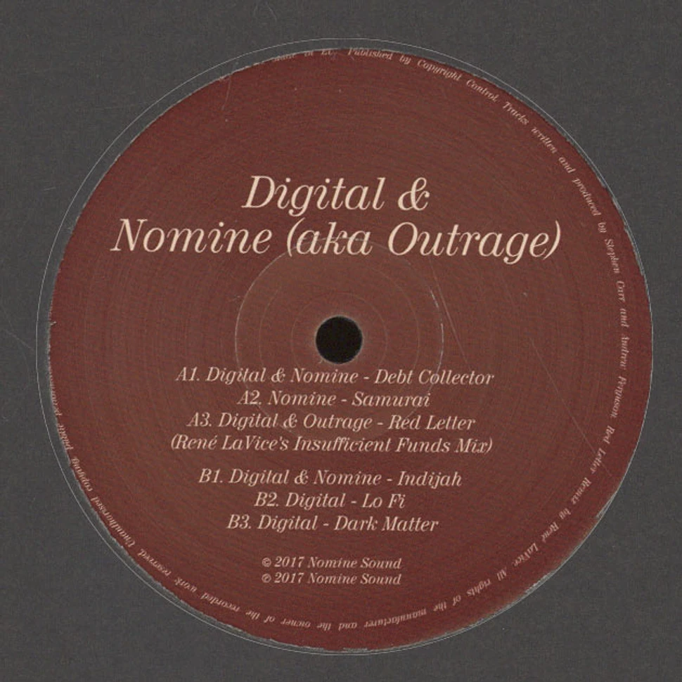 Digital & Nomine aka Outrage - Debt Collector EP Feat. Rene La Vice