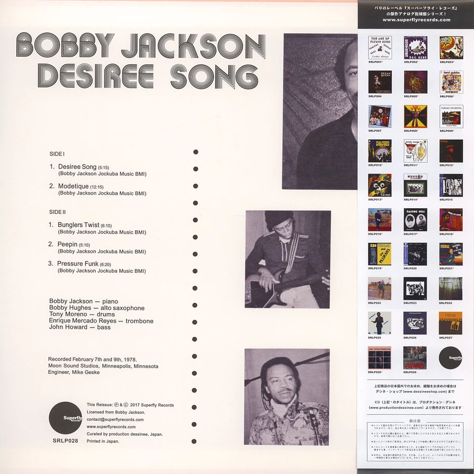 Bobby Jackson - Desiree Song