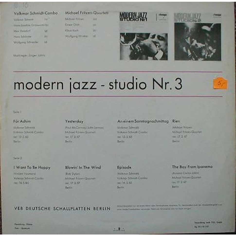 Volkmar Schmidt Combo / Michael Fritzen Quartett - Modern Jazz Studio Nr. 3