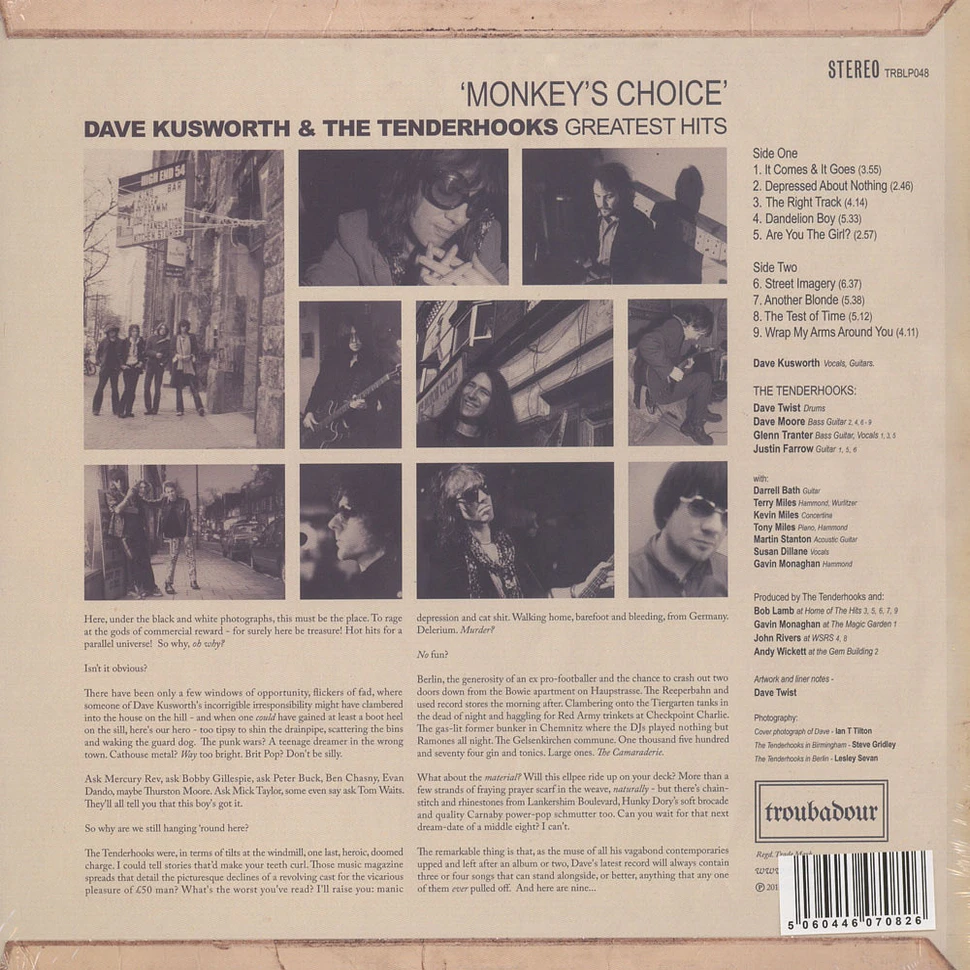 Dave Kusworth & The Tenderhooks - Monkeys Choice