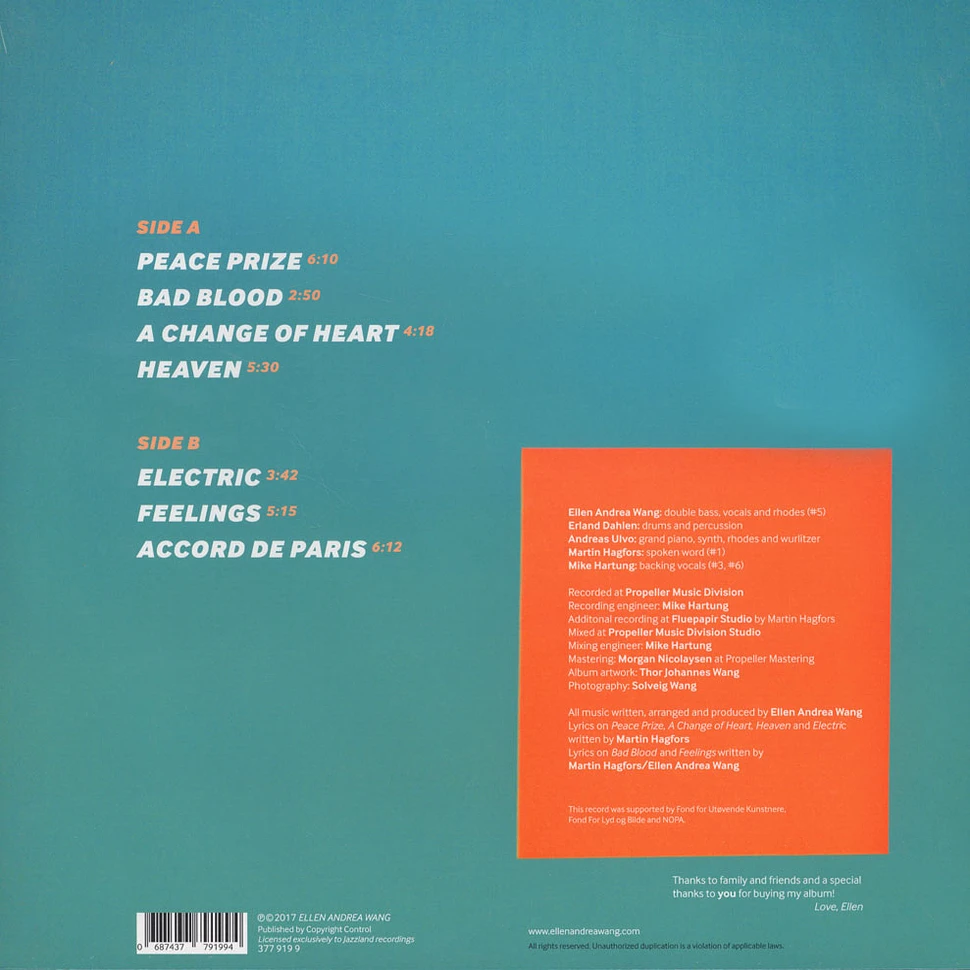 Ellen Andrea Wang - Blank Out Orange Vinyl Edition