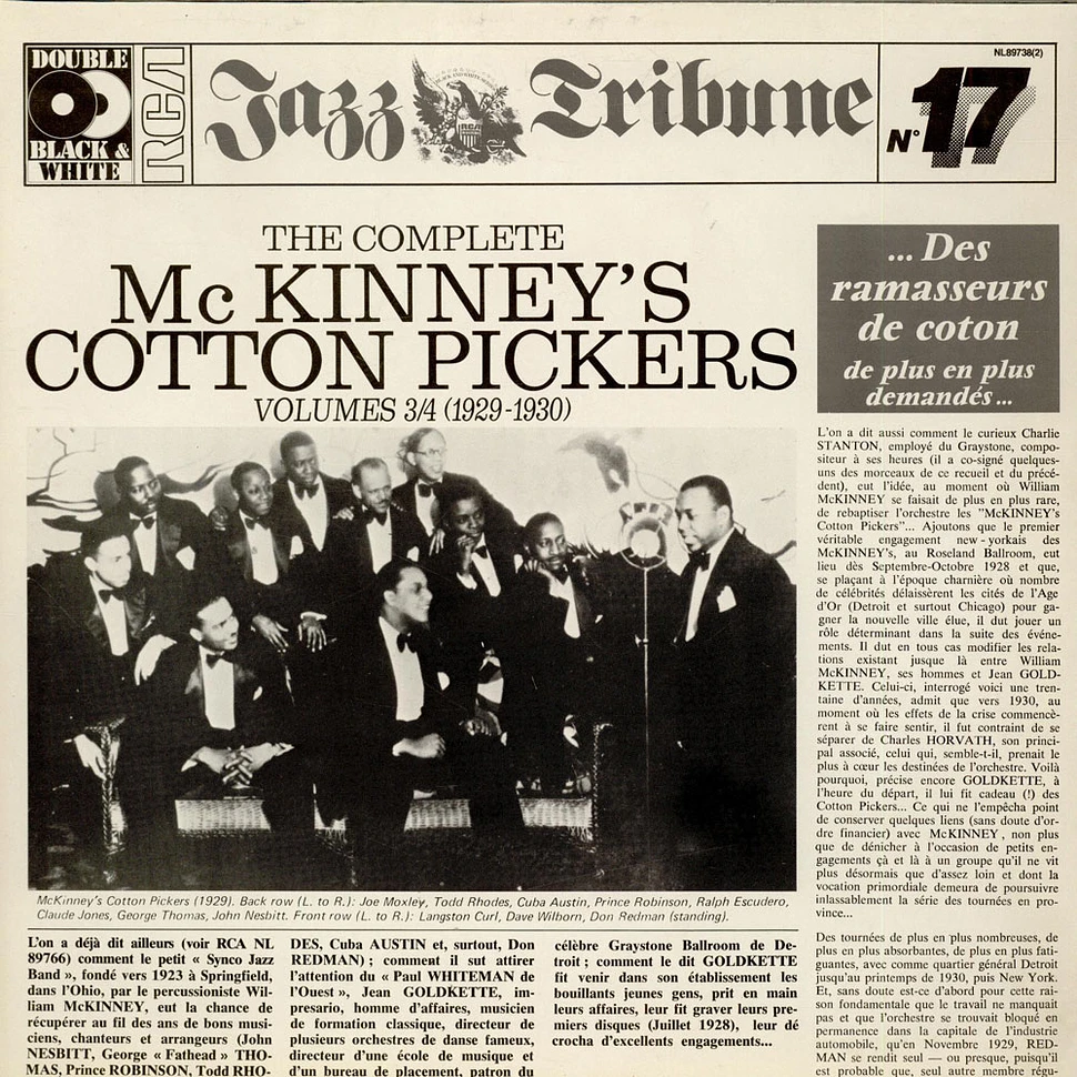 McKinney's Cotton Pickers - The Complete McKinney's Cotton Pickers Volumes 3/4 (1929-1930)