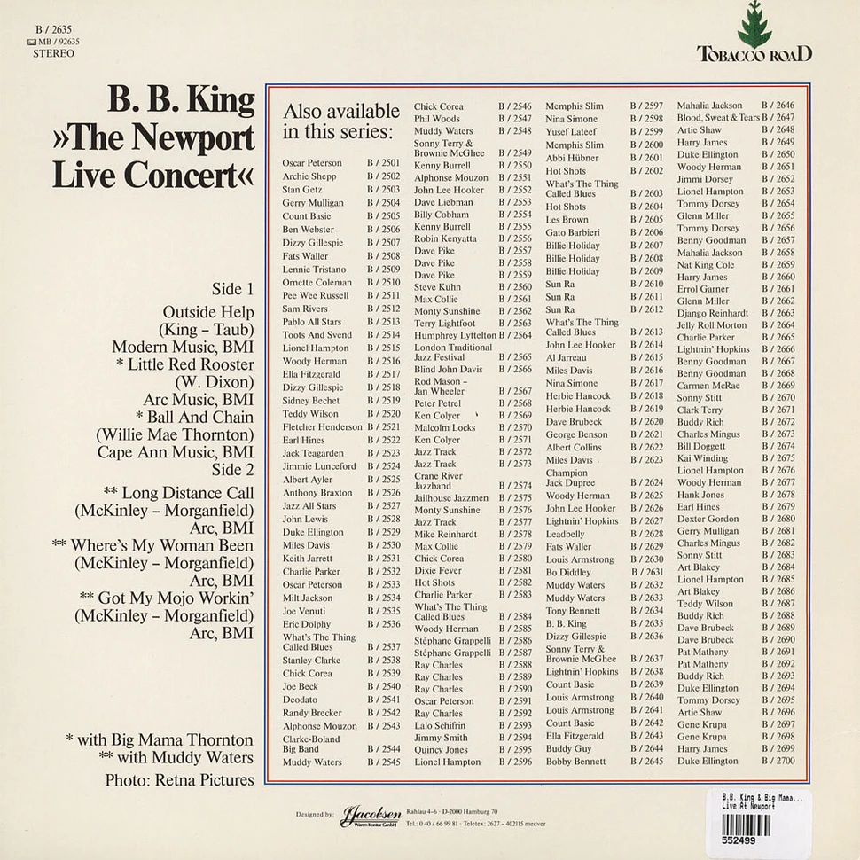 B.B. King Featuring Muddy Waters, Big Mama Thornton - The Newport Live Concert