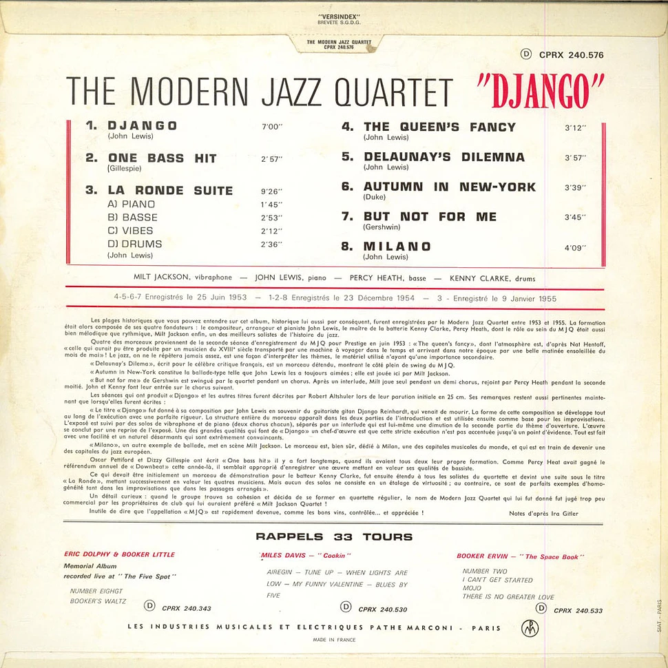 The Modern Jazz Quartet - Django