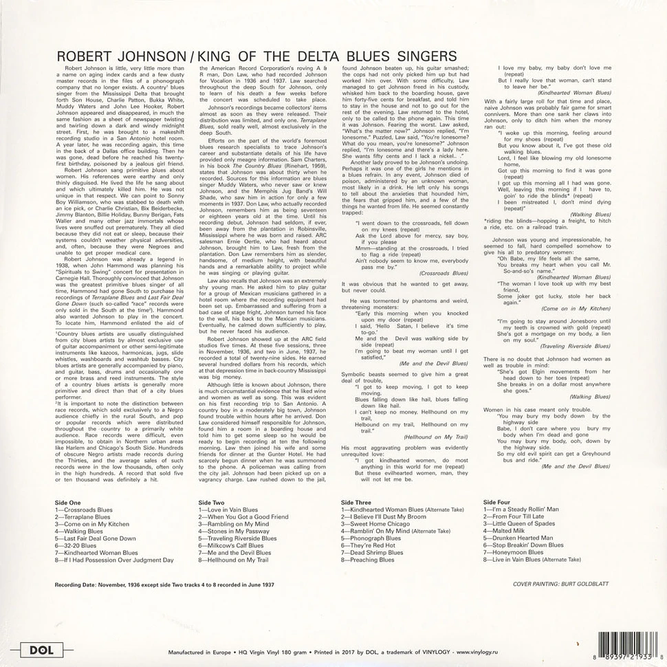 Robert Johnson - King Of The Delta Blues Volume 1 & 2 Gatefold Sleeve Edition