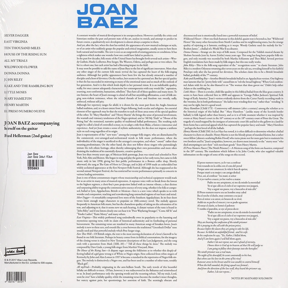 Joan Baez - Joan Baez Debut Album