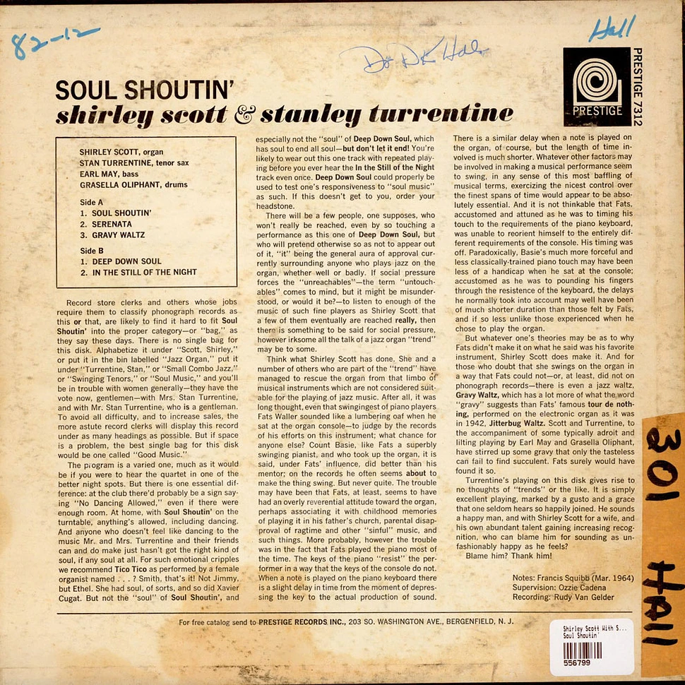 Shirley Scott With Stanley Turrentine - Soul Shoutin'