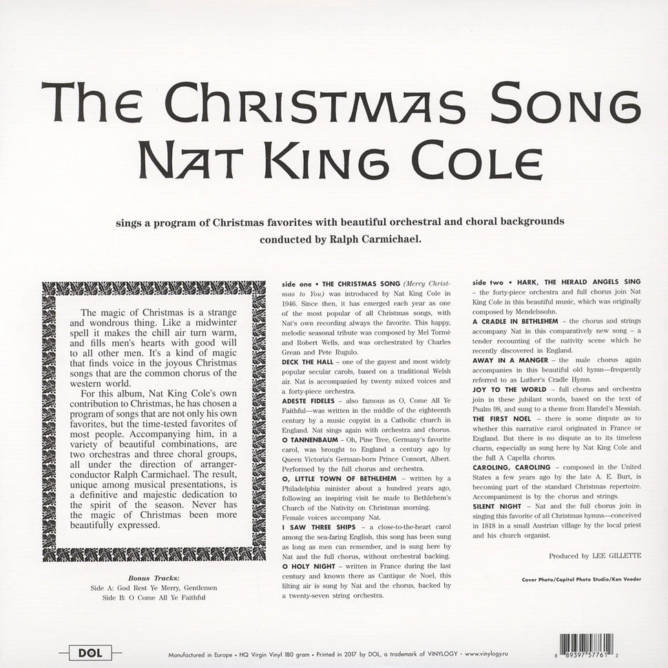 Nat King Cole - The Christmas Songs Picture Disc Edition
