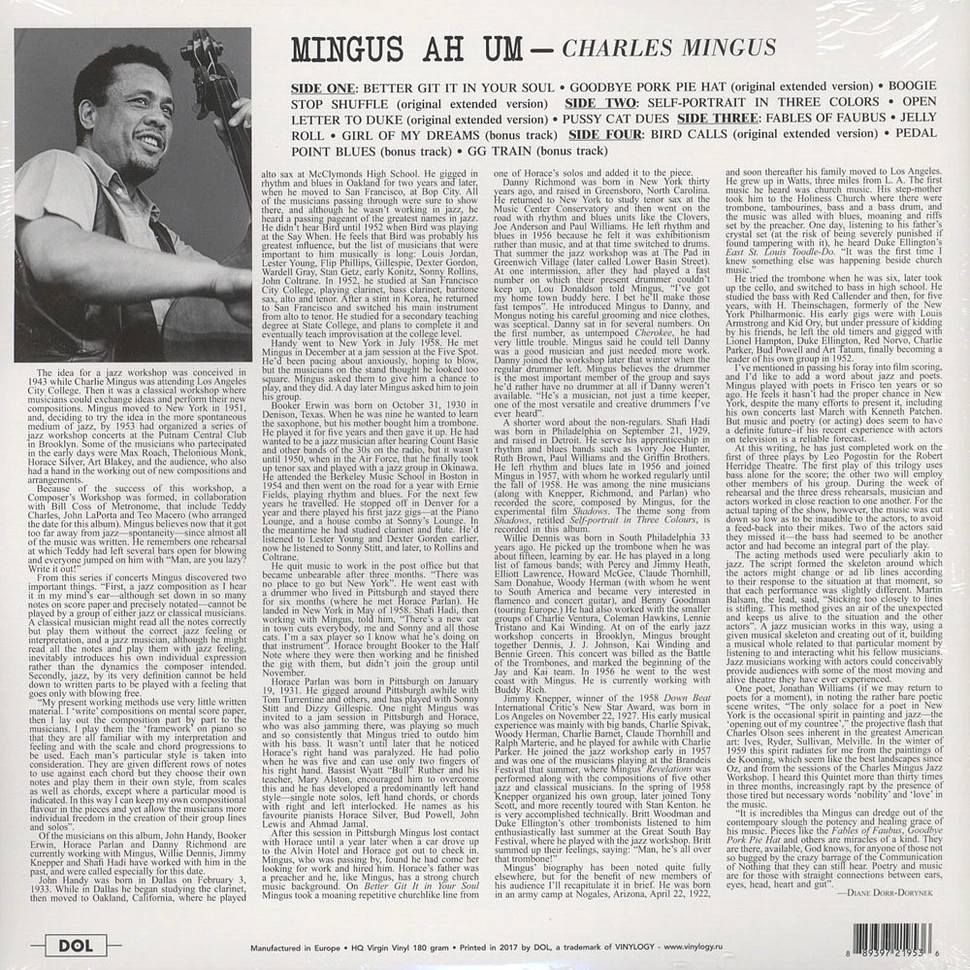 Charles Mingus - Mingus Ah Um Gatefold Sleeve Edition