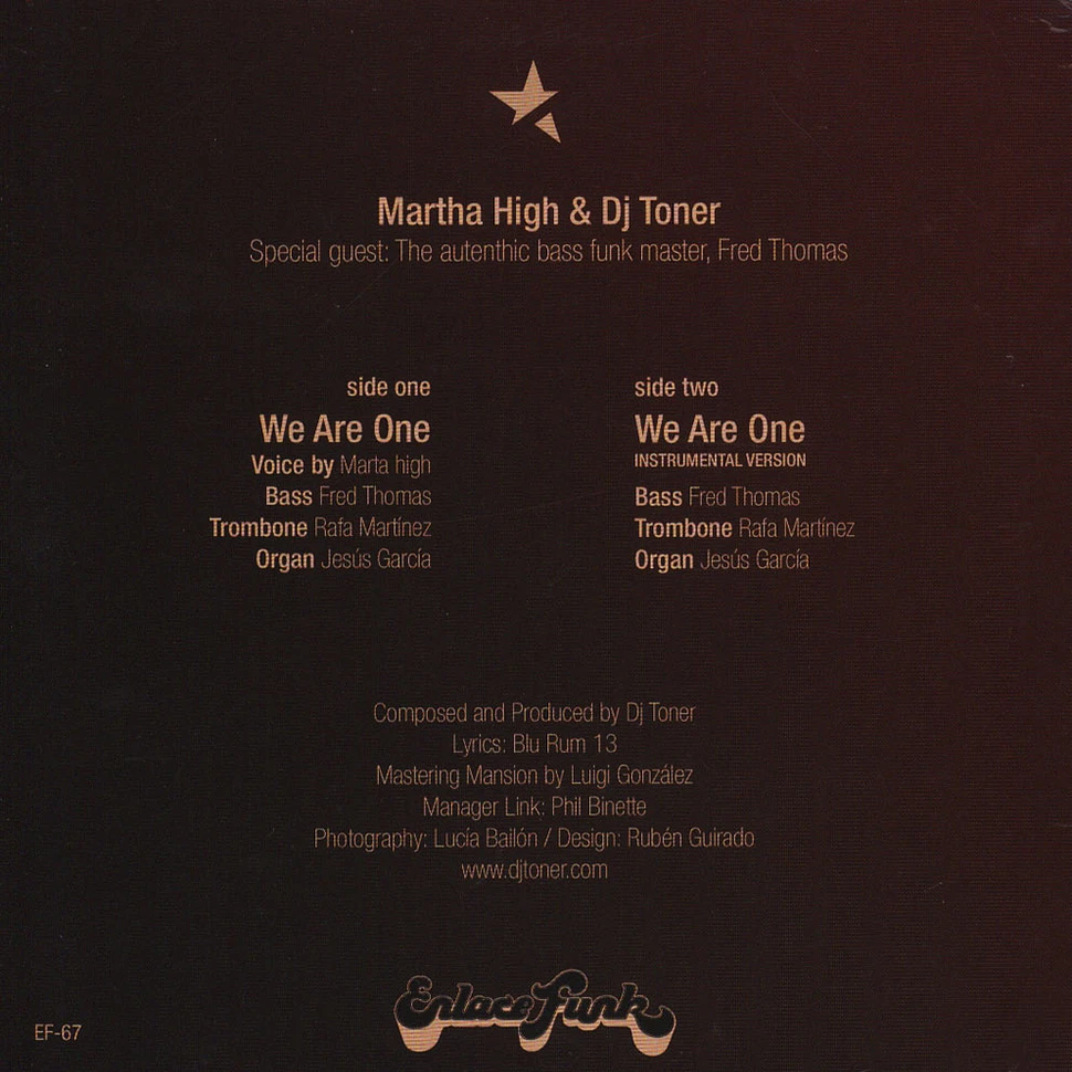 Marta High & DJ Toner - We Are One