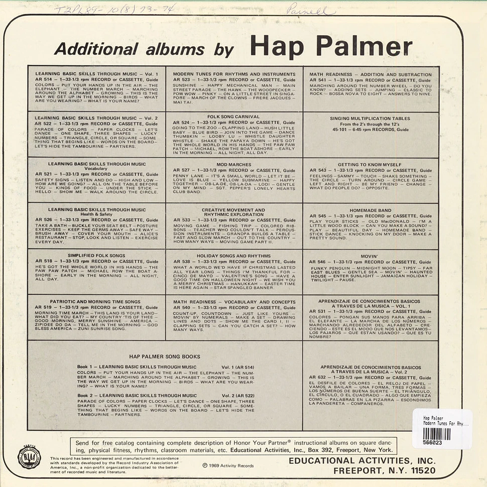 Hap Palmer - Modern Tunes For Rhythms And Instruments