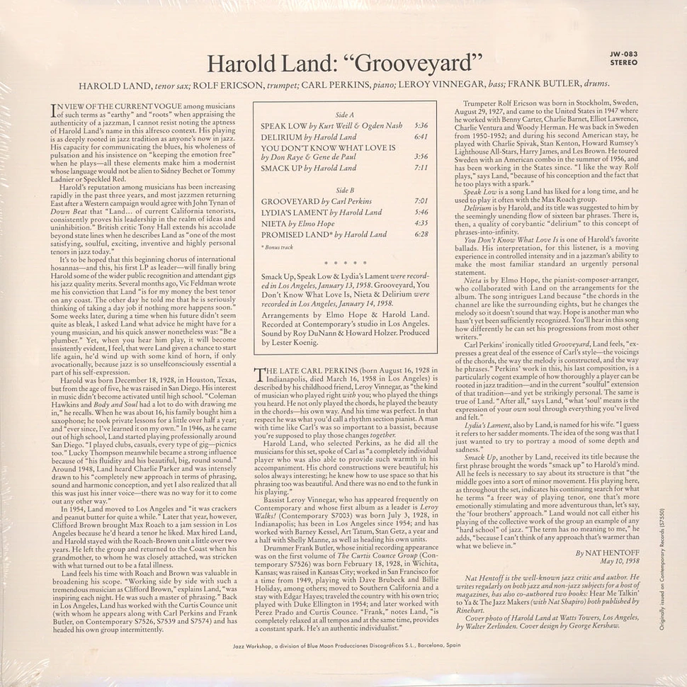 Harold Land - Grooveyard