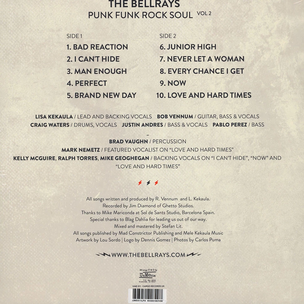 The Bellrays - Punk Funk Rock Soul Volume 2 Colored Vinyl Edition