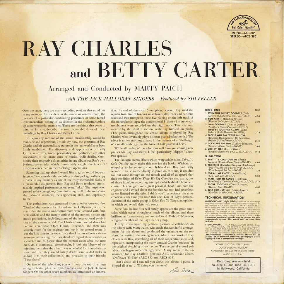 Ray Charles And Betty Carter With The Jack Halloran Singers - Ray Charles And Betty Carter With The Jack Halloran Singers