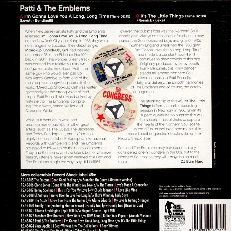 Patty & The Emblems - I'm Gonna Love You A Long, Long Time / It's The Little Things