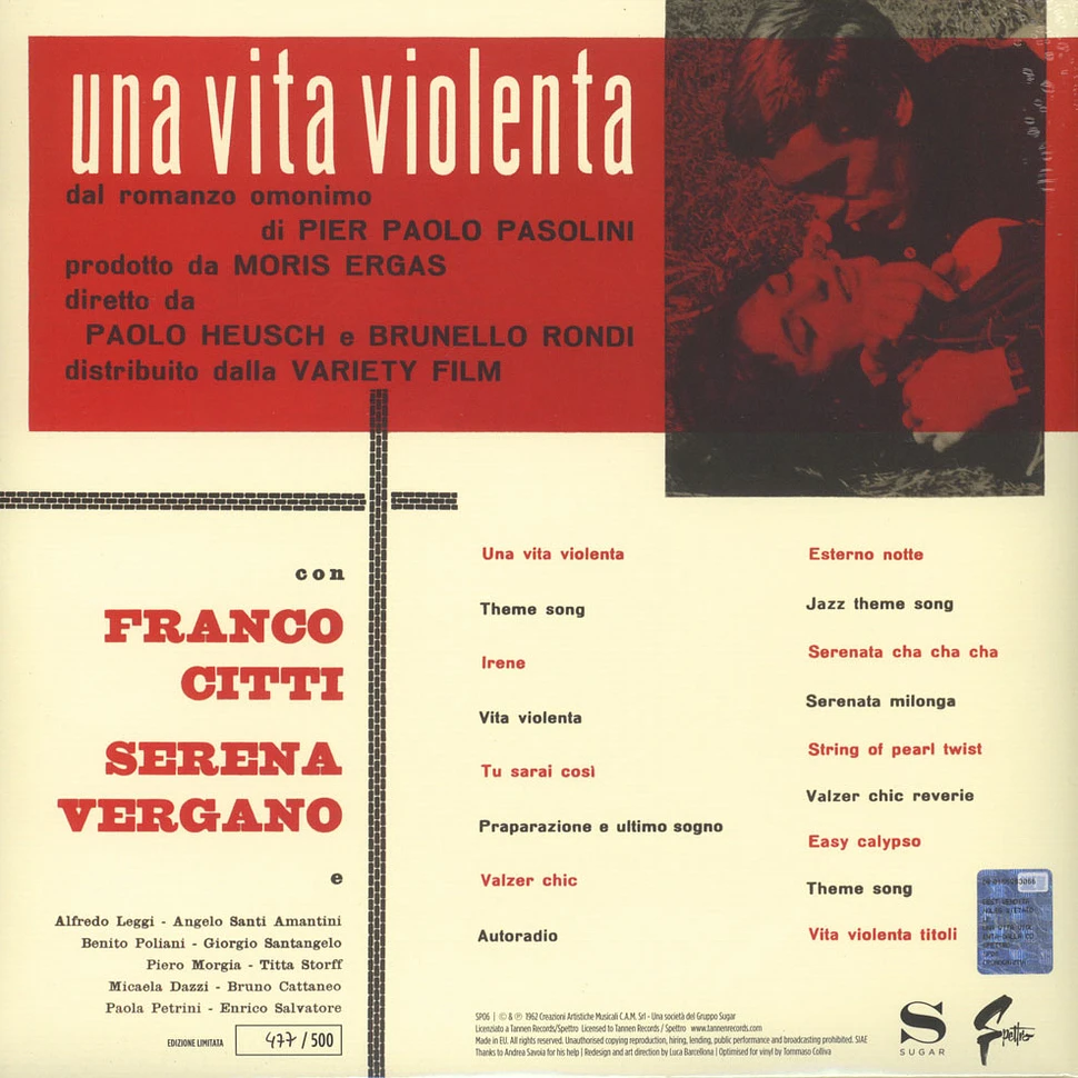 Piero Piccioni - OST Una Vita Violenta Black Vinyl Edition