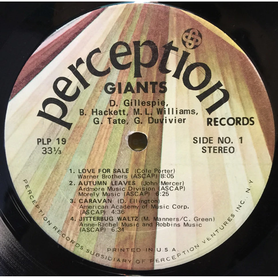 Dizzy Gillespie, Bobby Hackett, Mary Lou Williams, Grady Tate & George Duvivier - Giants