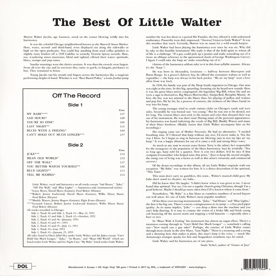 Little Walter - The Best Of Little Walter Gatefold Sleeve Edition