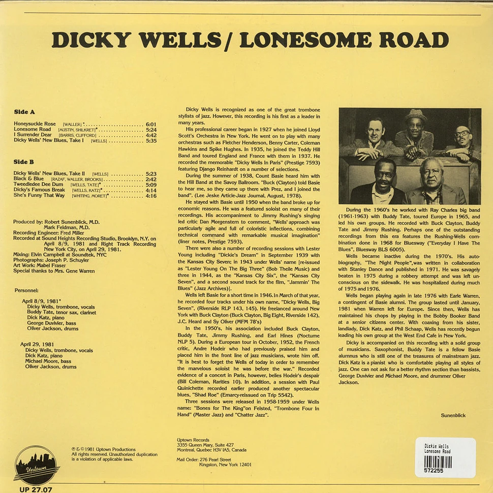 Dickie Wells - Lonesome Road