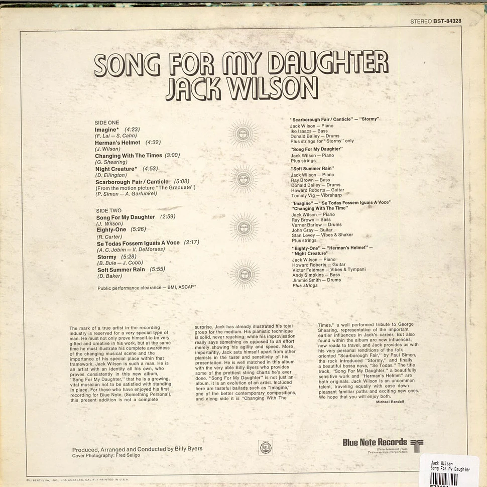 Jack Wilson - Song For My Daughter