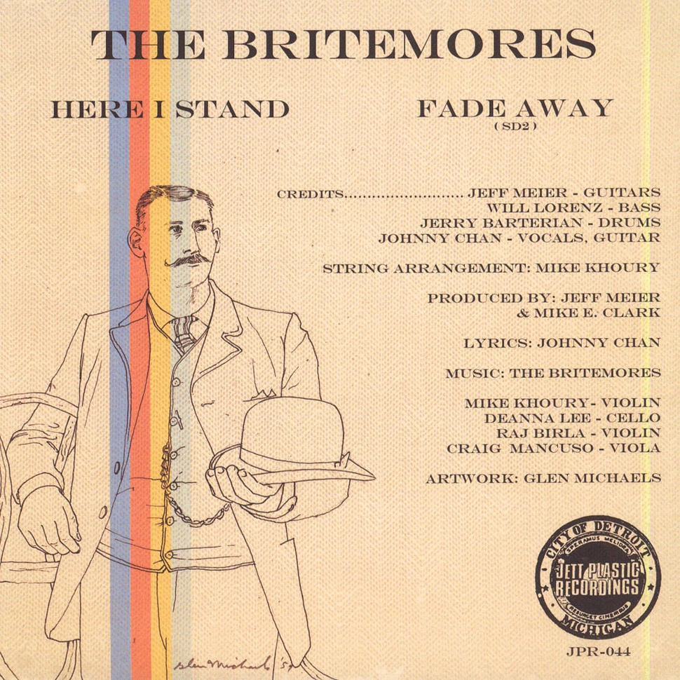 The Britemores - Here I Stand / Fade Away Yellow Vinyl Edition